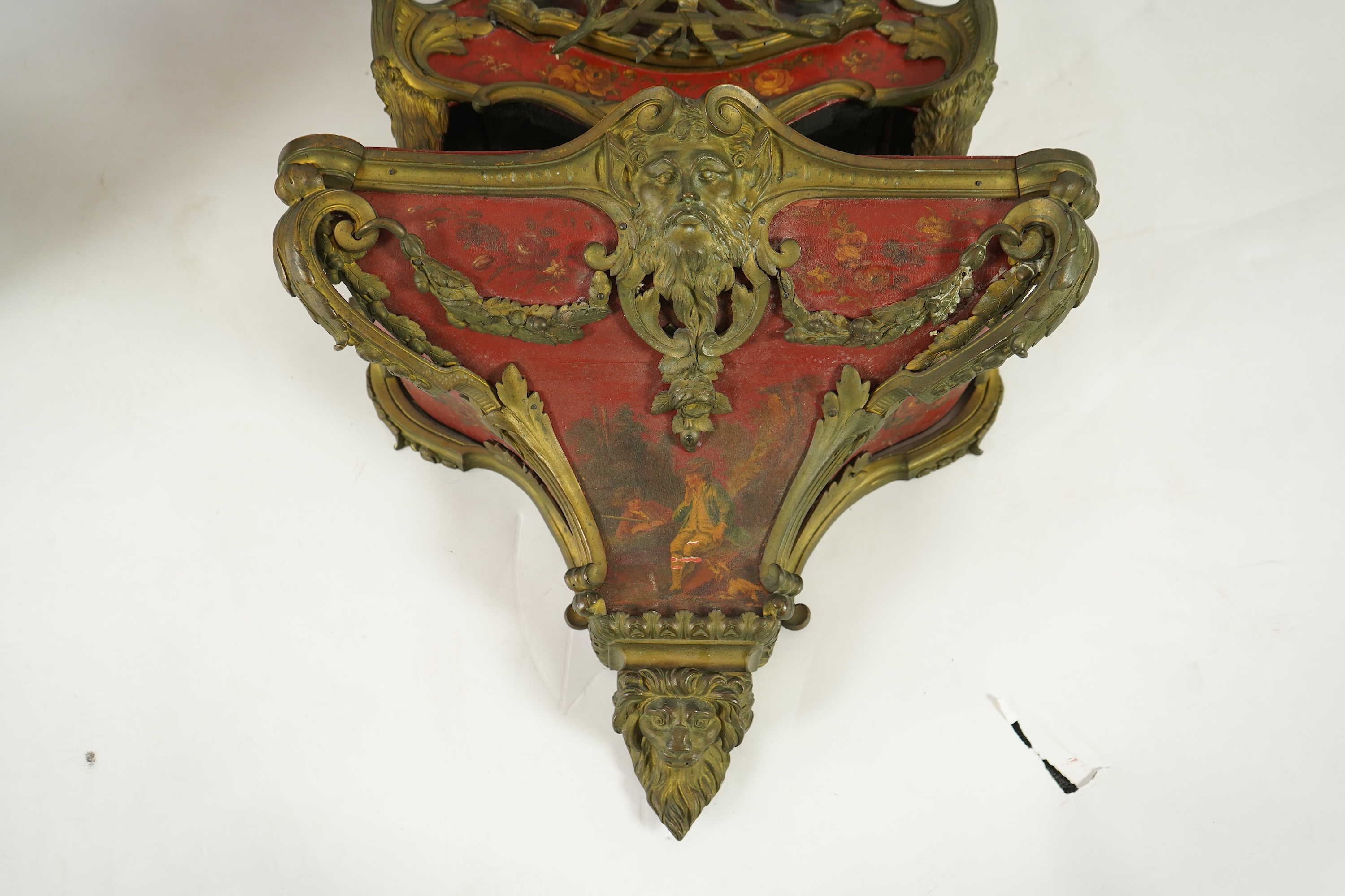 A Louis XV Vernis Martin moonphase bracket clock